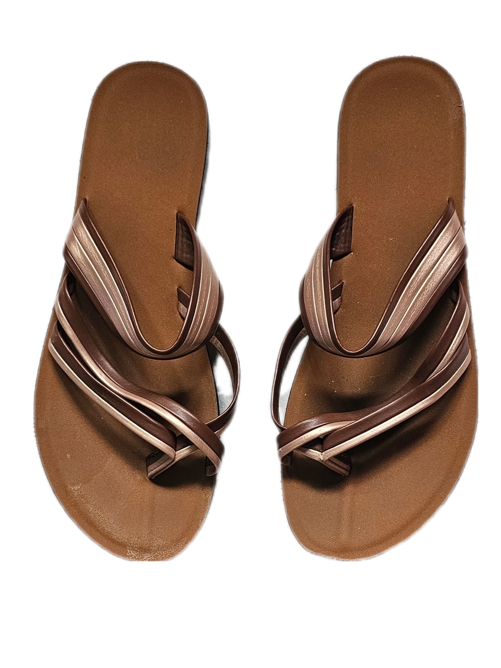 Women’s Brown Multi-Strap Slide Sandals